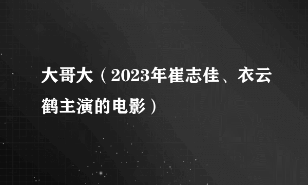大哥大（2023年崔志佳、衣云鹤主演的电影）