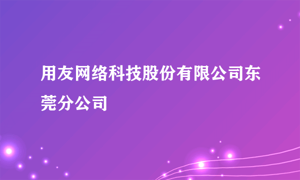 用友网络科技股份有限公司东莞分公司