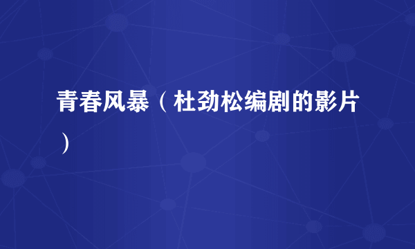 青春风暴（杜劲松编剧的影片）