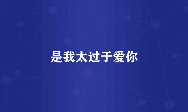 是我太过于爱你