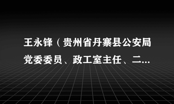王永锋（贵州省丹寨县公安局党委委员、政工室主任、二级警长）