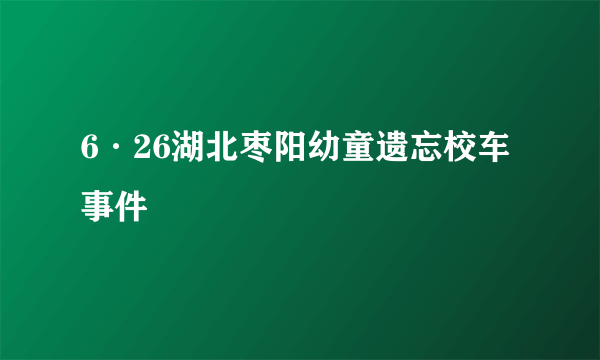 6·26湖北枣阳幼童遗忘校车事件