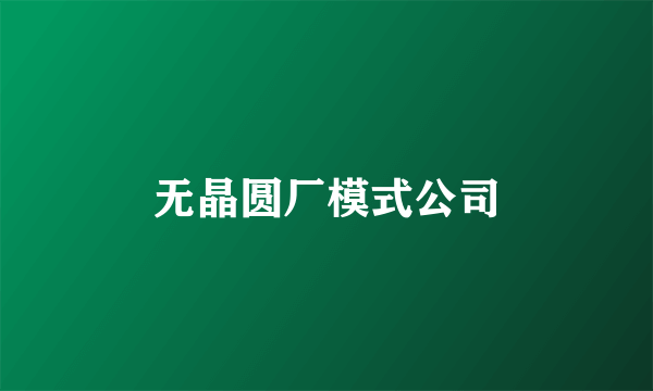无晶圆厂模式公司