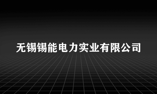 无锡锡能电力实业有限公司