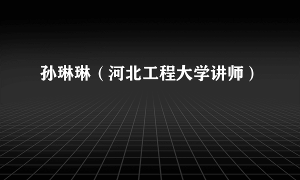 孙琳琳（河北工程大学讲师）