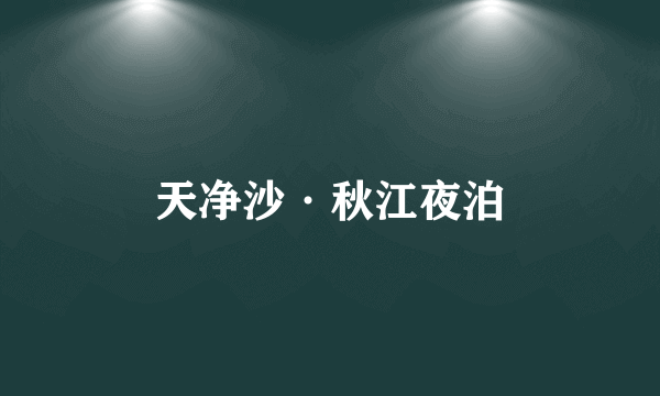 天净沙·秋江夜泊