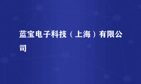 蓝宝电子科技（上海）有限公司