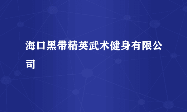 海口黑带精英武术健身有限公司
