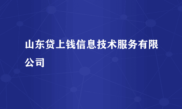 山东贷上钱信息技术服务有限公司