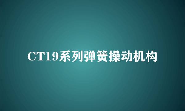 CT19系列弹簧操动机构