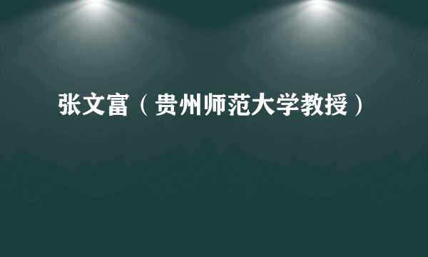 张文富（贵州师范大学教授）