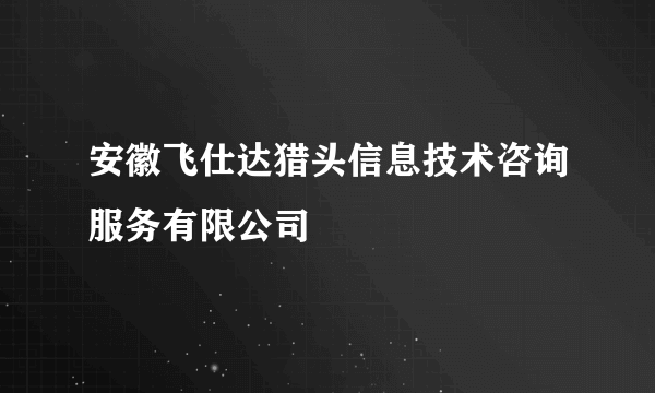 安徽飞仕达猎头信息技术咨询服务有限公司