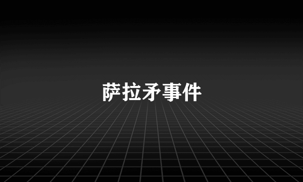 萨拉矛事件