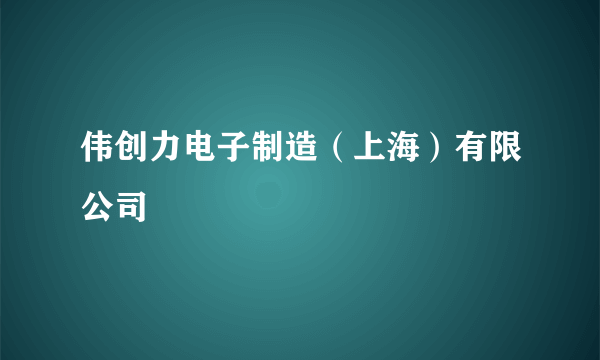 伟创力电子制造（上海）有限公司