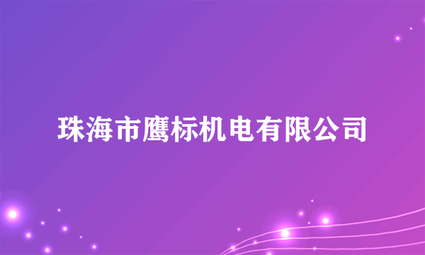 珠海市鹰标机电有限公司