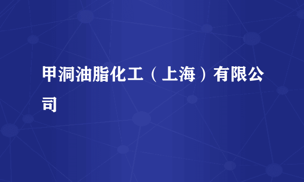 甲洞油脂化工（上海）有限公司