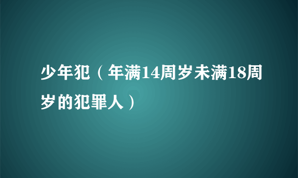 少年犯（年满14周岁未满18周岁的犯罪人）