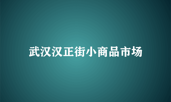武汉汉正街小商品市场
