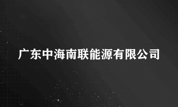 广东中海南联能源有限公司