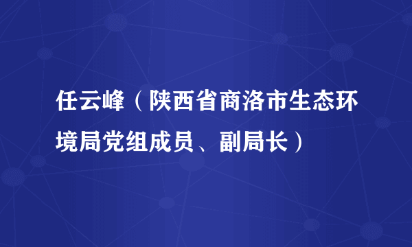 任云峰（陕西省商洛市生态环境局党组成员、副局长）