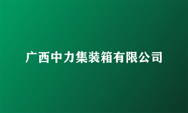 广西中力集装箱有限公司