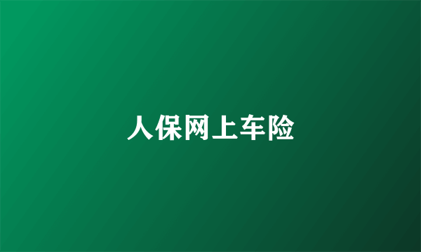 人保网上车险