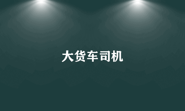 大货车司机