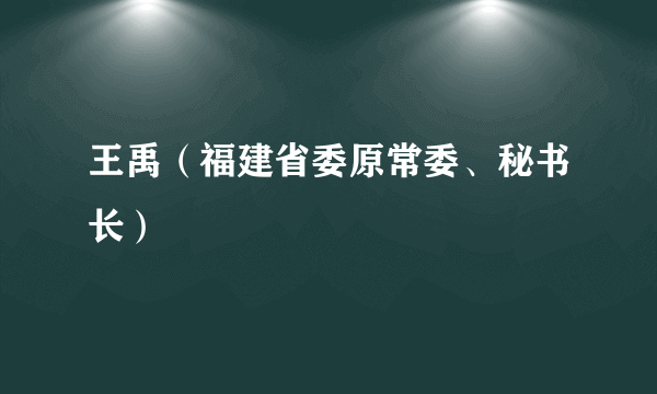 王禹（福建省委原常委、秘书长）