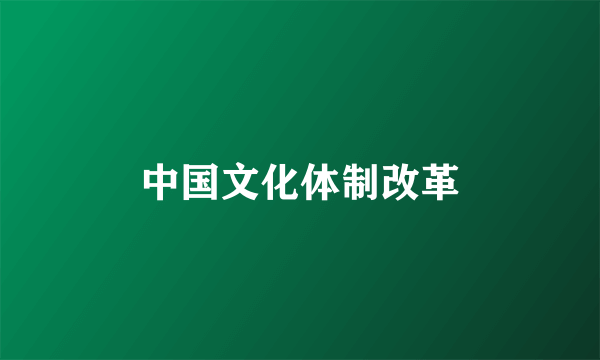 中国文化体制改革