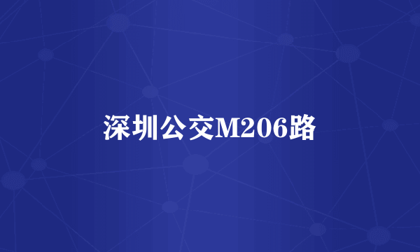 深圳公交M206路