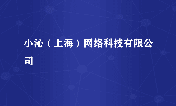 小沁（上海）网络科技有限公司
