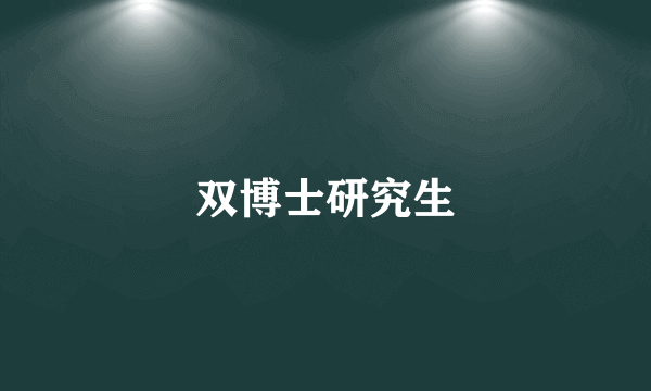 双博士研究生