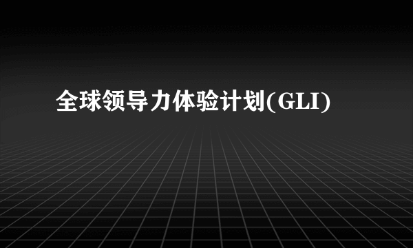 全球领导力体验计划(GLI)
