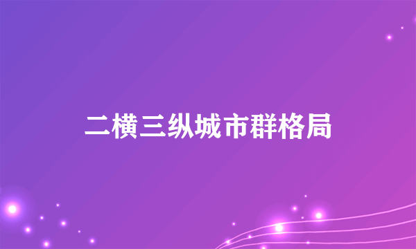 二横三纵城市群格局