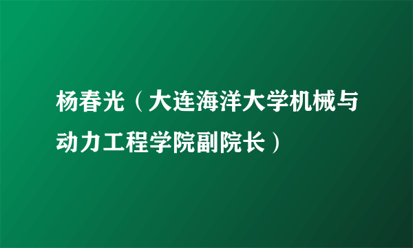 杨春光（大连海洋大学机械与动力工程学院副院长）