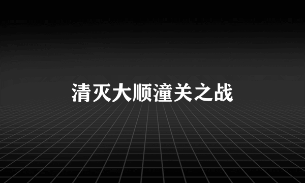 清灭大顺潼关之战