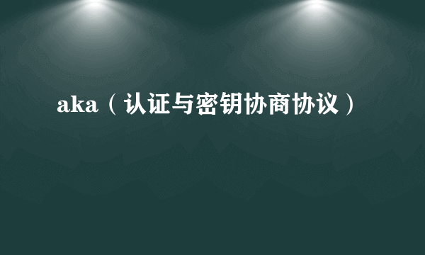 aka（认证与密钥协商协议）