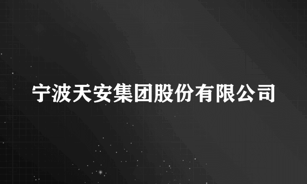 宁波天安集团股份有限公司