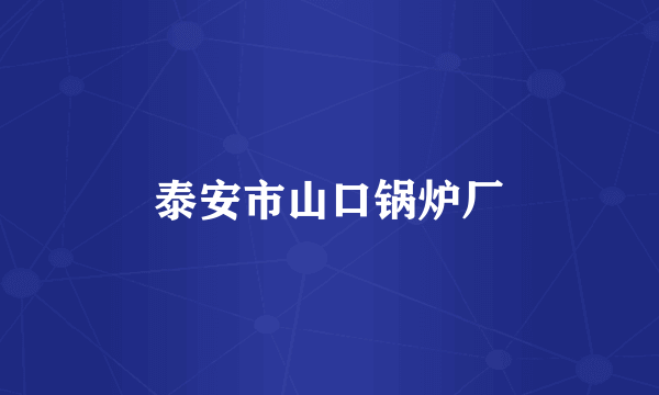 泰安市山口锅炉厂