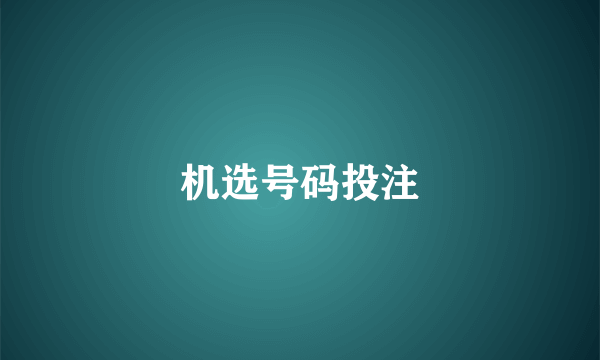 机选号码投注