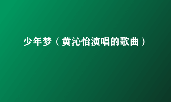 少年梦（黄沁怡演唱的歌曲）