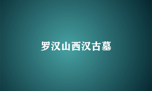 罗汉山西汉古墓