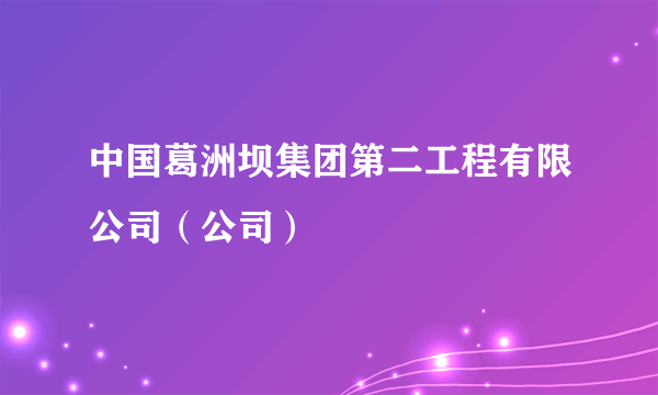 中国葛洲坝集团第二工程有限公司（公司）
