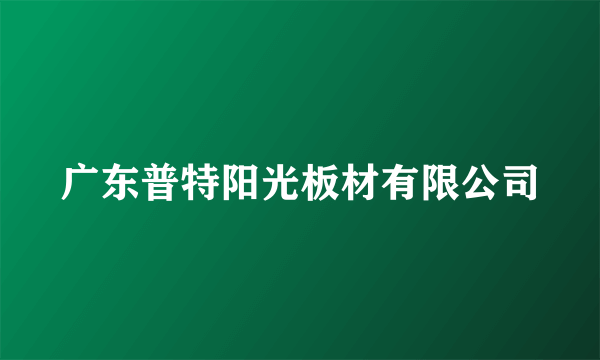 广东普特阳光板材有限公司