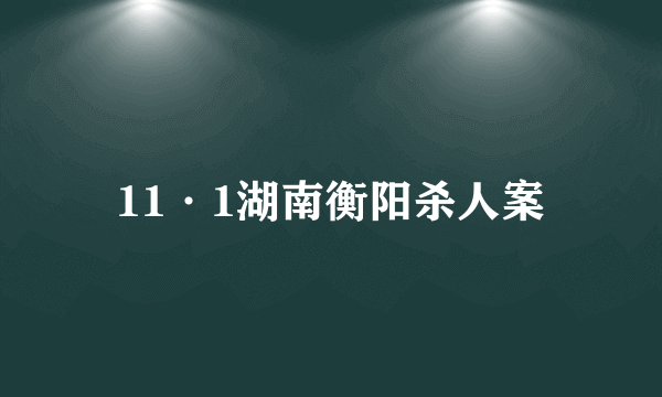 11·1湖南衡阳杀人案
