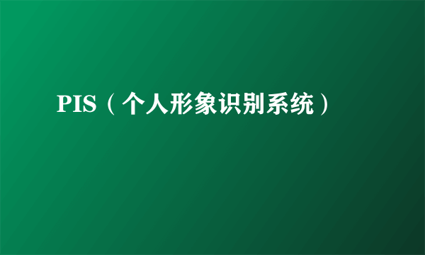 PIS（个人形象识别系统）