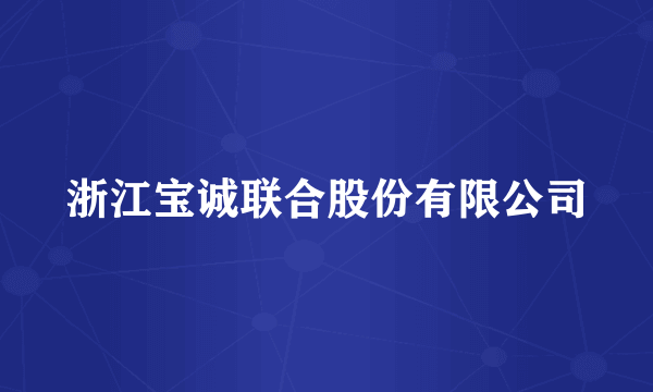 浙江宝诚联合股份有限公司