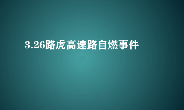 3.26路虎高速路自燃事件