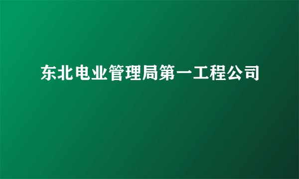东北电业管理局第一工程公司