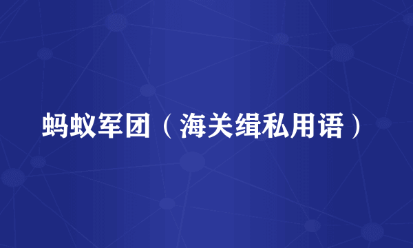蚂蚁军团（海关缉私用语）